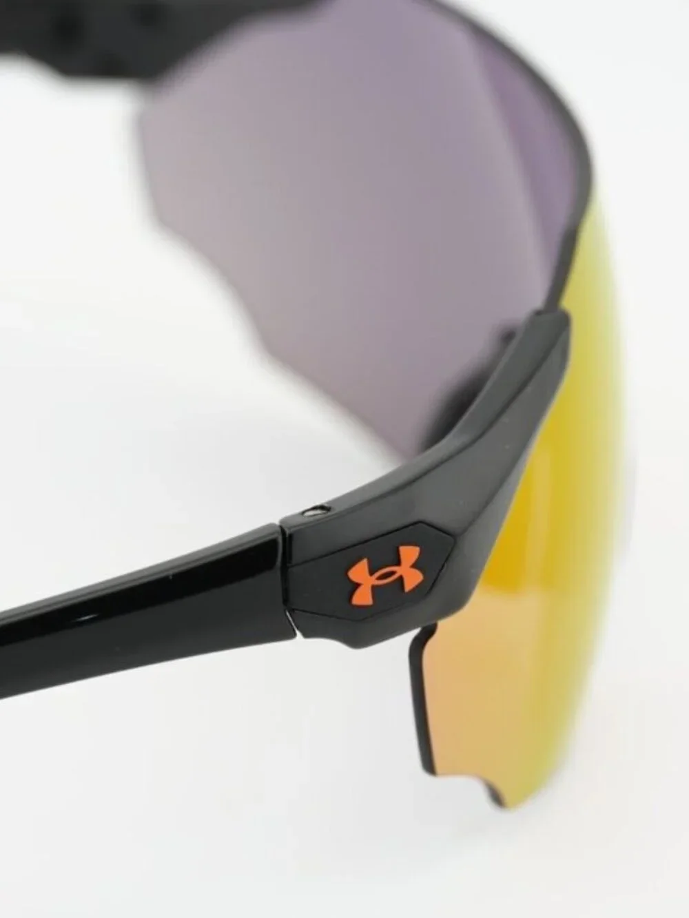 Under Armour UA HAMMER/F 0807 50 Sunglasses Black Shield Frame, Orange Lenses